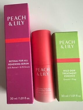 NEW Peach & Lily Full Size Retinal For All + Wild Dew Essence 3pc Skincare Bundl